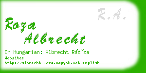 roza albrecht business card